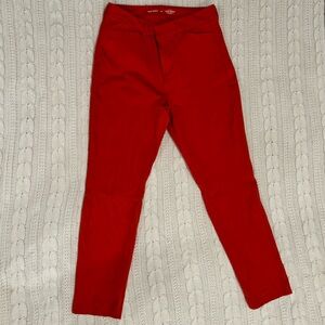 Old navy high rise pixie skinny red leggings - size 10